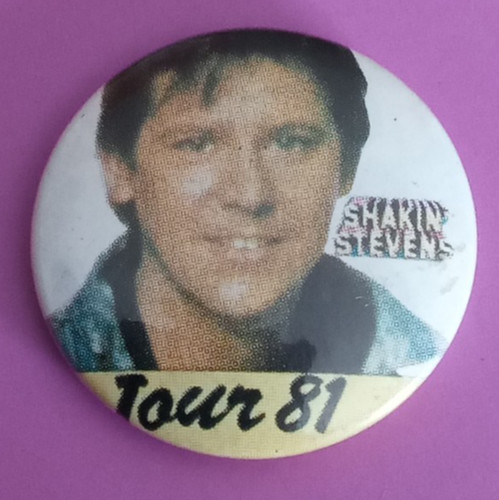Shakin stevens 25mm music pin - shakin,